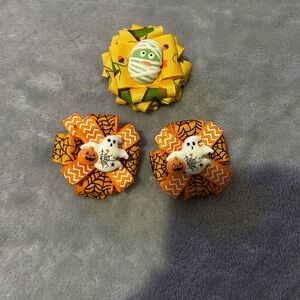 3 Halloween hair bows. Hand made